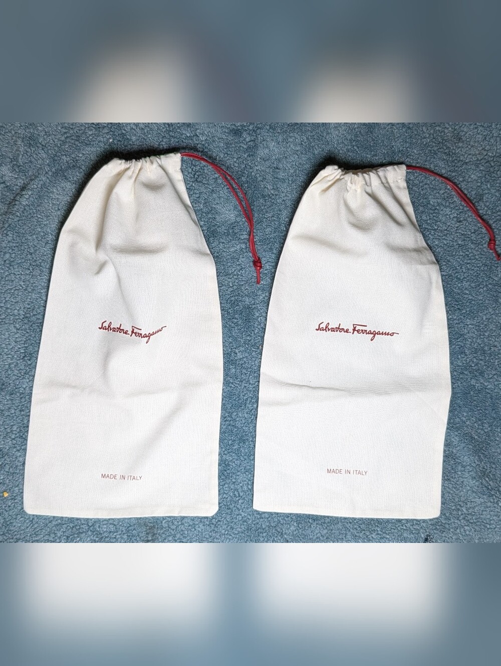 Pair 2 Salvatore Ferragamo Vara Pump Gancini Loafer Large Shoe Dust Bags 16x8.5